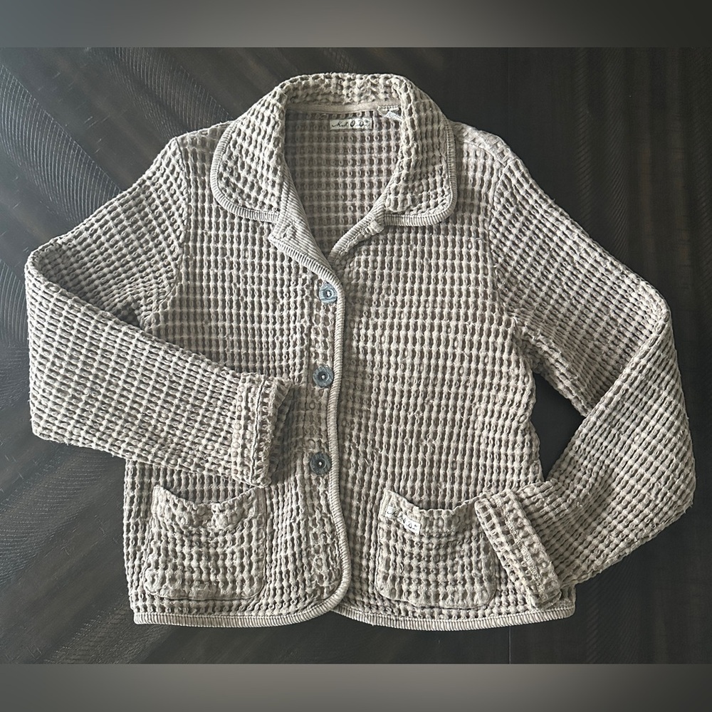 ModODoc Waffle knit Beige Button-Up Jacket
